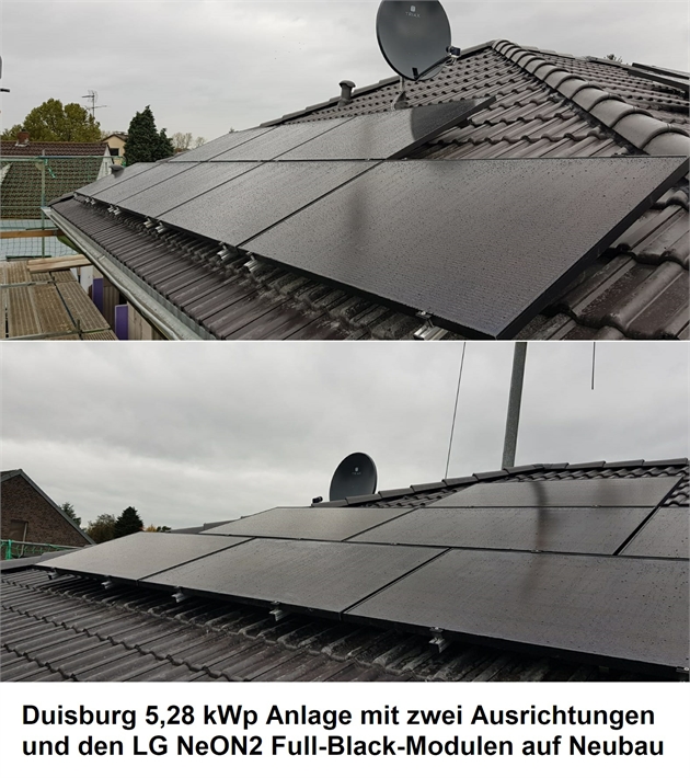 Duisburg 5,28 kWp Anlage Neubau