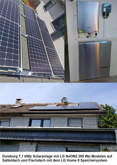 Duisburg 7,1 kWp Solaranlage mit LG Speichersystem