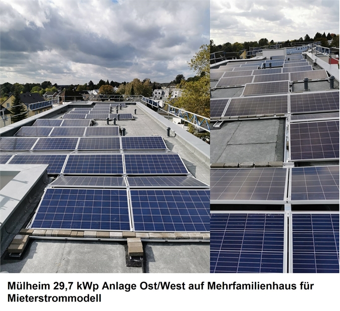 Mülheim 29,7 kWp Anlage Flachdach
