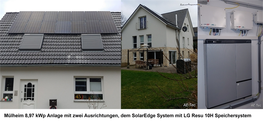 Mülheim 8,97 kWp mit SolarEdge und LG RESU 10H
