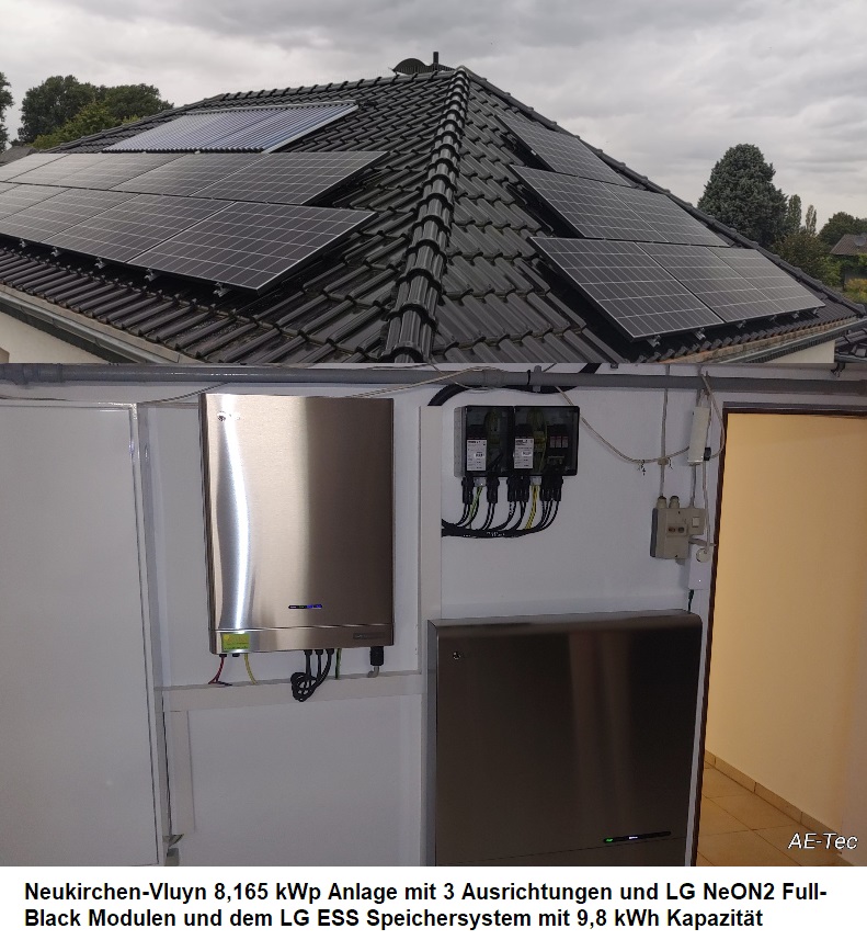 Neukirchen-Vluyn 8,165 kWp Photovoltaikanlage mit LG Speicher