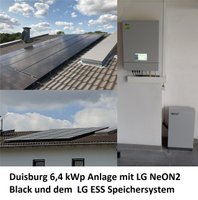 Duisburg 6,4 kWp mit LG Full-Black Modulen und dem LG ESS Speichersystem