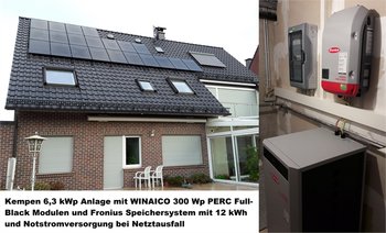 Kempen Photovoltaik mit Fronius Speicher
