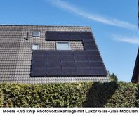 Moers 4,95 kWp Photovoltaikanlage Glas Glas Module