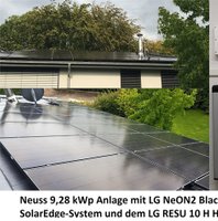 Neuss 9,28 kWp mit LG Modulen SolarEdge System mit LG RESU 10H Speicher